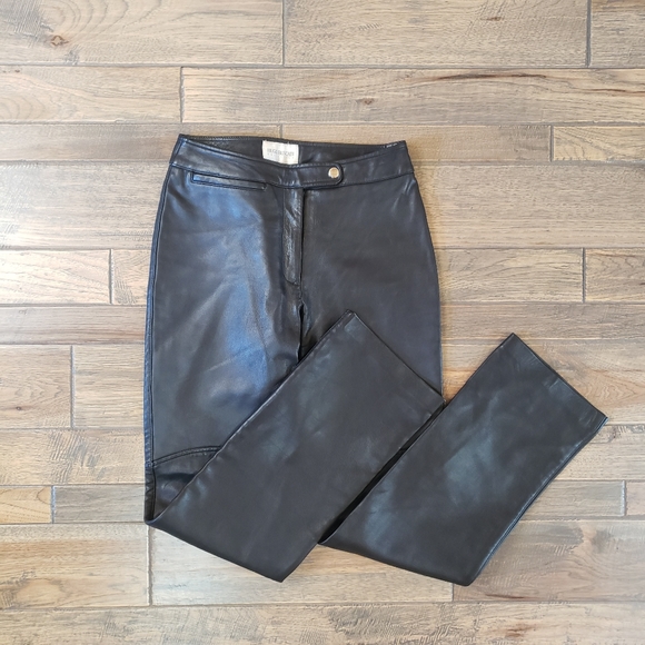 Hugo Buscati Soft Supple Leather Black Pants 6 - Picture 3 of 16
